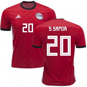 Egypt #20 S.Samir Red Home Soccer Country Jersey