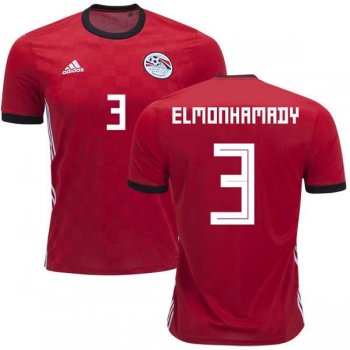 Egypt #3 Elmonhamady Red Home Soccer Country Jersey