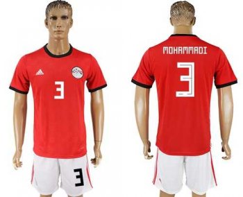 Egypt #3 Mohammadi Red Home Soccer Country Jersey