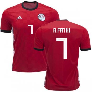 Egypt #7 A.Fathi Red Home Soccer Country Jersey