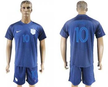 England #10 Rooney Away Soccer Country Jersey