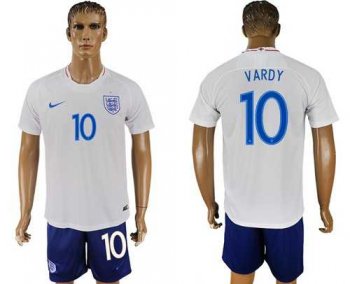 England #10 Vardy Home Soccer Country Jersey