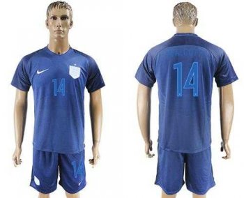 England #14 Walcott Away Soccer Country Jersey