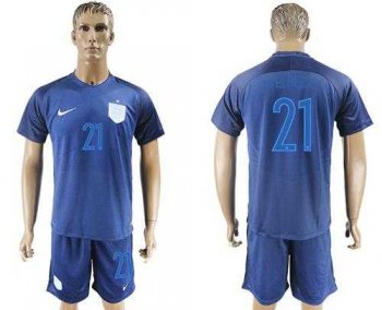 England #21 Welbeck Away Soccer Country Jersey