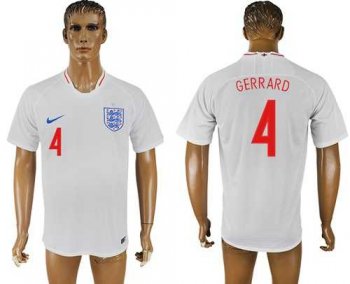 England #4 Gerrard Home Thai Version Soccer Country Jersey