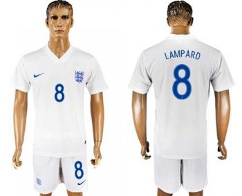 England #8 Lampard Home Soccer Country Jersey