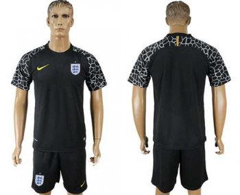 England Blank Black Goalkeeper Soccer Country Jersey