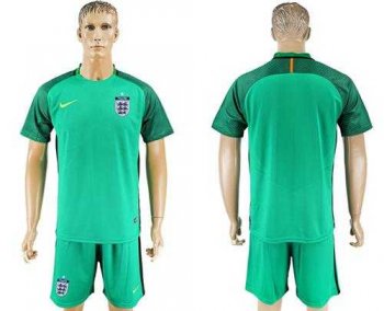 England Blank Green Goalkeeper Soccer Country Jersey