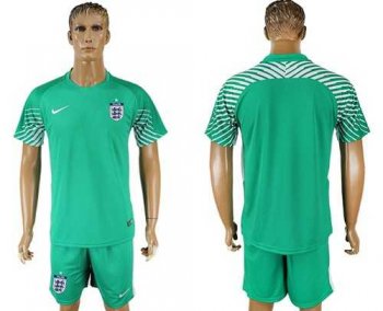 England Blank Green Goalkeeper Soccer Country Jersey