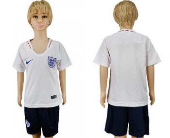 England Blank Home Kid Soccer Country Jersey