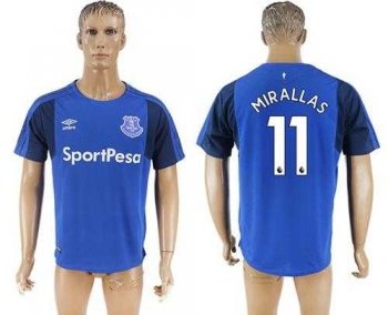 Everton #11 Mirallas Home Soccer Club Jersey