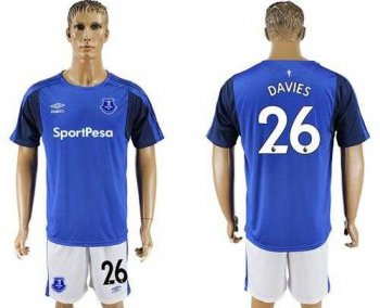 Everton #26 Davies Home Soccer Club Jersey