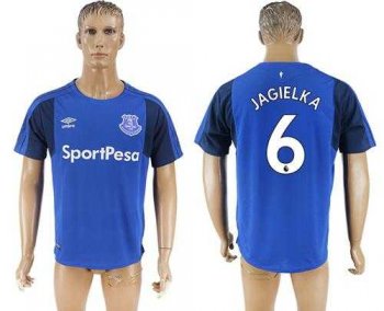 Everton #6 Jagielka Home Soccer Club Jersey