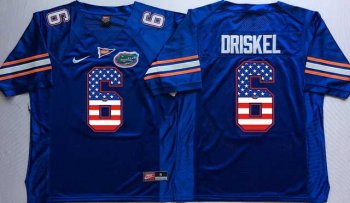 Florida Gators #6 Jeff Driskel Blue USA Flag College Jersey