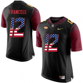 Florida State Seminoles #12 Deondre Francois Black USA Flag College Football Limited Jersey