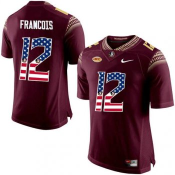 Florida State Seminoles #12 Deondre Francois Red USA Flag College Football Limited Jersey