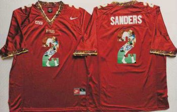 Florida State Seminoles #2 Deion Sanders Red Player Fashion Stitched NCAA Jersey