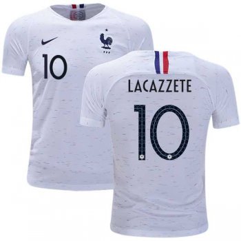 France #10 Lacazzete Away Kid Soccer Country Jersey