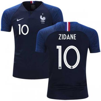 France #10 Zidane Home Kid Soccer Country Jersey