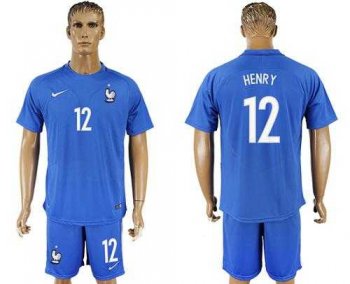 France #12 Henry Home Soccer Country Jersey