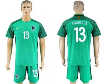 France #13 Mangala Green Goalkeeper Soccer Country Jersey