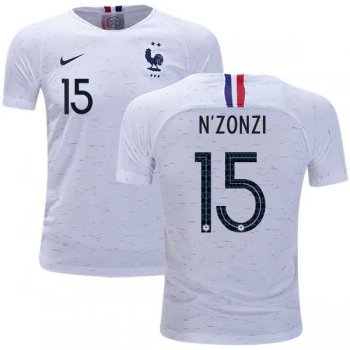 France #15 N'Zonzi Away Kid Soccer Country Jersey