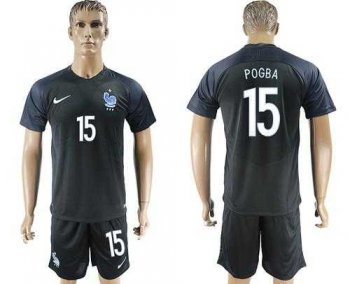 France #15 Pogba Away Soccer Country Jersey