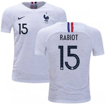 France #15 Rabiot Away Kid Soccer Country Jersey