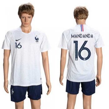 France #16 Mandanda Away Soccer Country Jersey