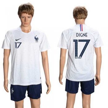 France #17 Digne Away Soccer Country Jersey