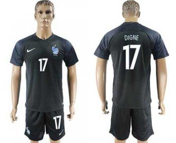 France #17 Digne Away Soccer Country Jersey