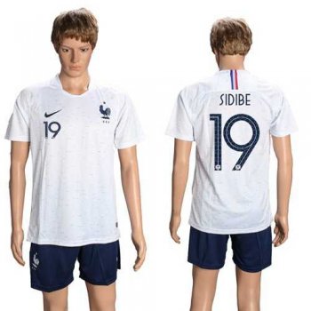 France #19 Sidibe Away Soccer Country Jersey