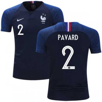 France #2 Pavard Home Kid Soccer Country Jersey