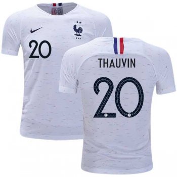 France #20 Thauvin Away Kid Soccer Country Jersey