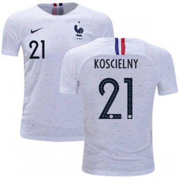 France #21 Koscielny Away Kid Soccer Country Jersey