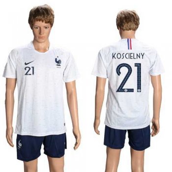 France #21 Koscielny Away Soccer Country Jersey