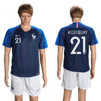 France #21 Koscielny Home Soccer Country Jersey