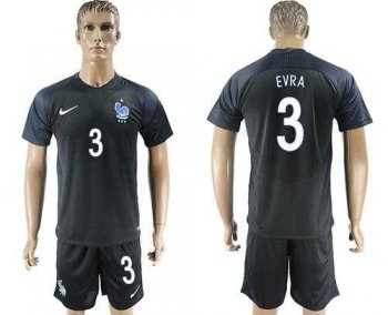 France #3 Evra Away Soccer Country Jersey