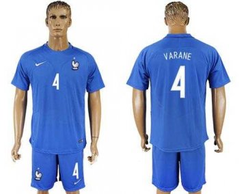 France #4 Varane Home Soccer Country Jersey