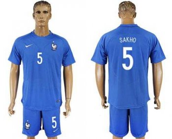 France #5 Sakho Home Soccer Country Jersey