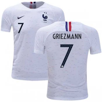 France #7 Griezmann Away Kid Soccer Country Jersey