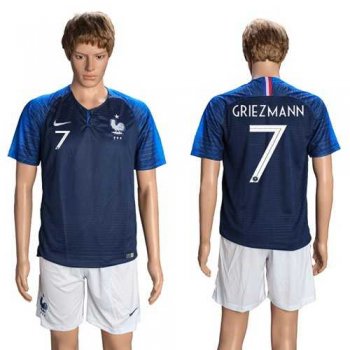 France #7 Griezmann Home Soccer Country Jersey