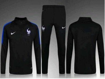 France Black Soccer Suit