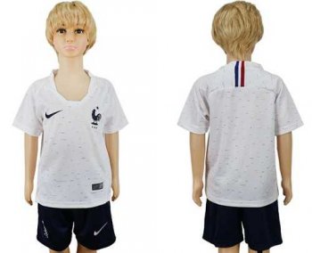 France Blank Away Kid Soccer Country Jersey