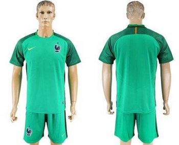 France Blank Green Goalkeeper Soccer Country Jersey