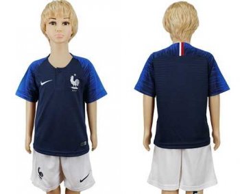 France Blank Home Kid Soccer Country Jersey