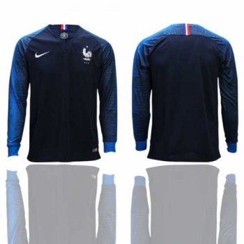 France Blank Home Long Sleeves Soccer Country Jersey