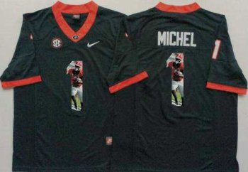 Georgia Bulldogs #1 Sony Michel Black Player Fashion Stitched NCAA Jersey