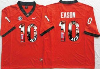 Georgia Bulldogs #10 Jacob Eason Red Player Fashion Stitched NCAA Jersey