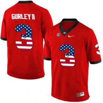 Georgia Bulldogs #3 Todd Gurley II Red USA Flag College Football Jersey